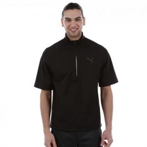 Puma Golf Short Sleeve Rain Popover Golfpaita Musta