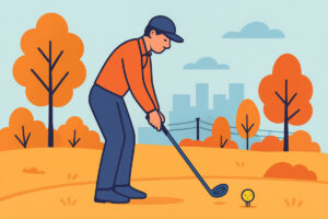 Golfpallon väri ja näkyvyys syksyn kentällä