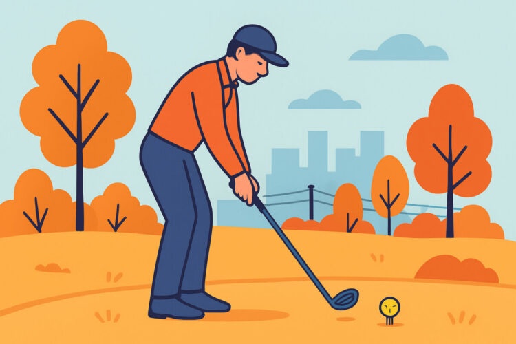Golfpallon väri ja näkyvyys syksyn kentällä